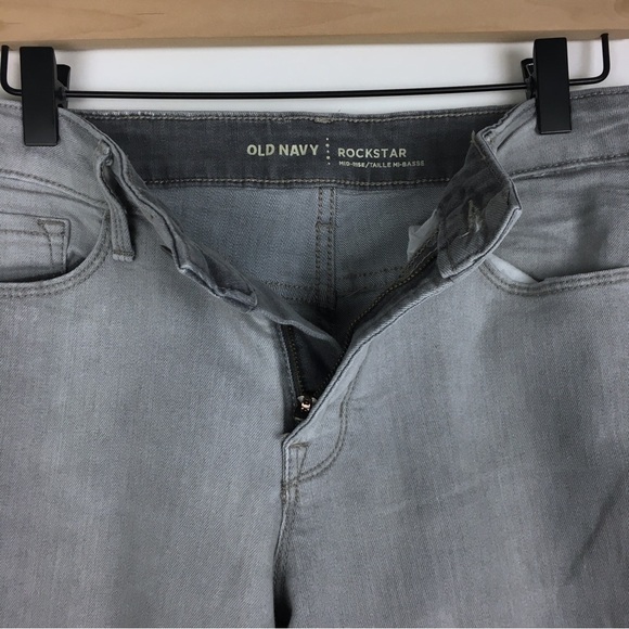 OLD NAVY Jeans 2 Pair Lot Super Skinny Rockstar Mid Rise Stretch Green Grey - Picture 3 of 16